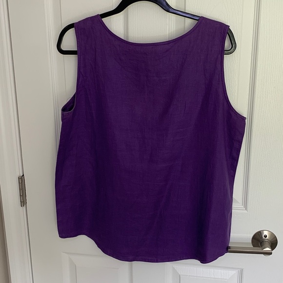 Rediffusion embroidered linen tank size 12 purple - Picture 3 of 8